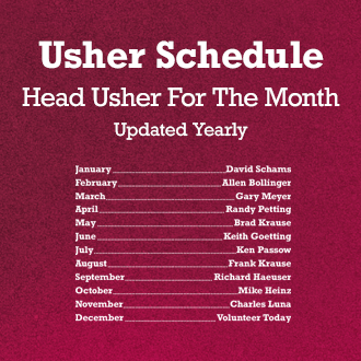 Usher Schedule